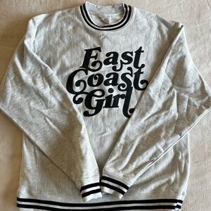 Champion Light Gray & Black East Coast Girl Crewneck